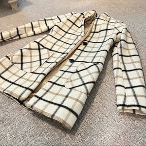 Abercrombie & Fitch Blazer Jacket Ling Coat Wool Blend Jacket 2 Buttons Pockets